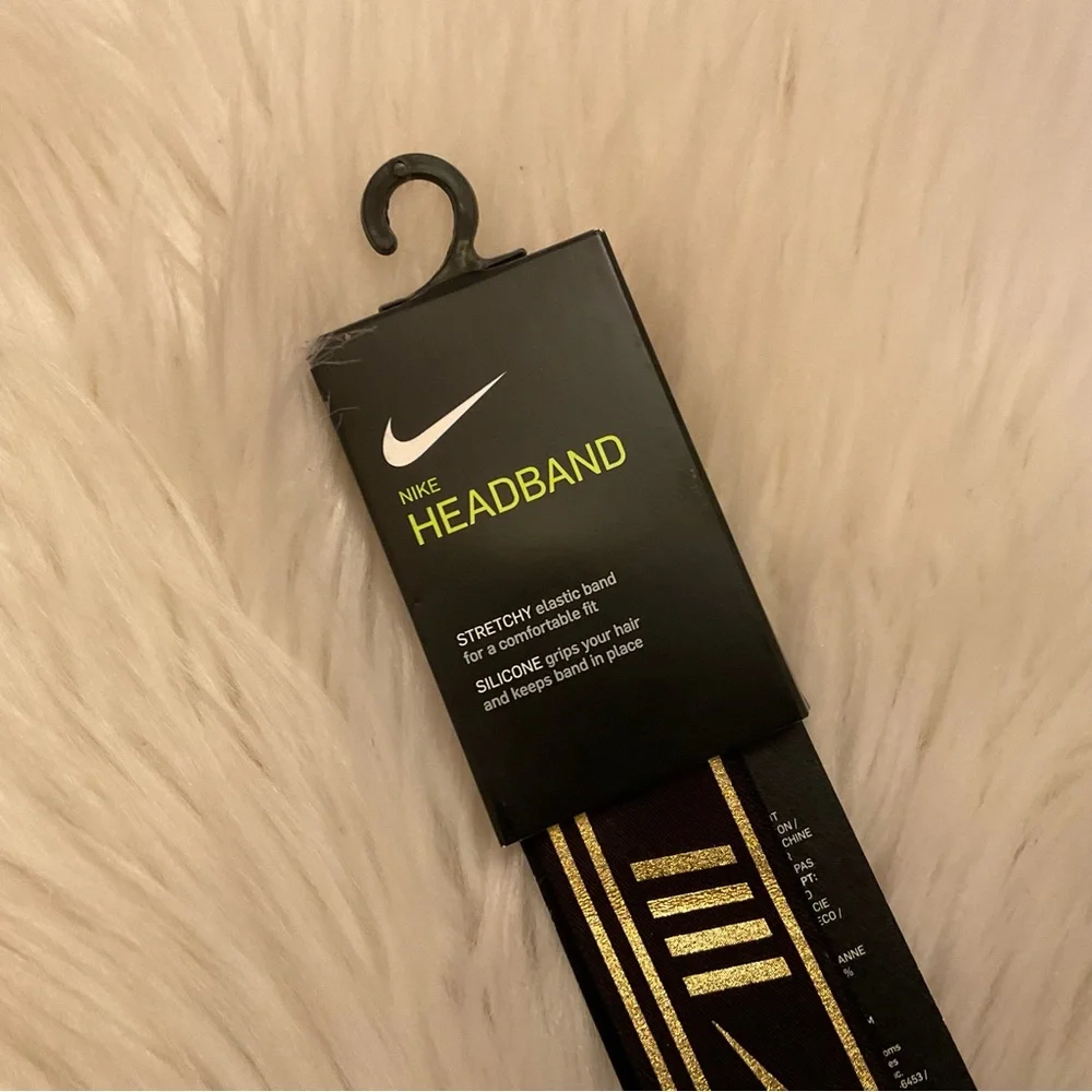 Nike Headband - NWT - Black & Gold - Picture 5 of 6